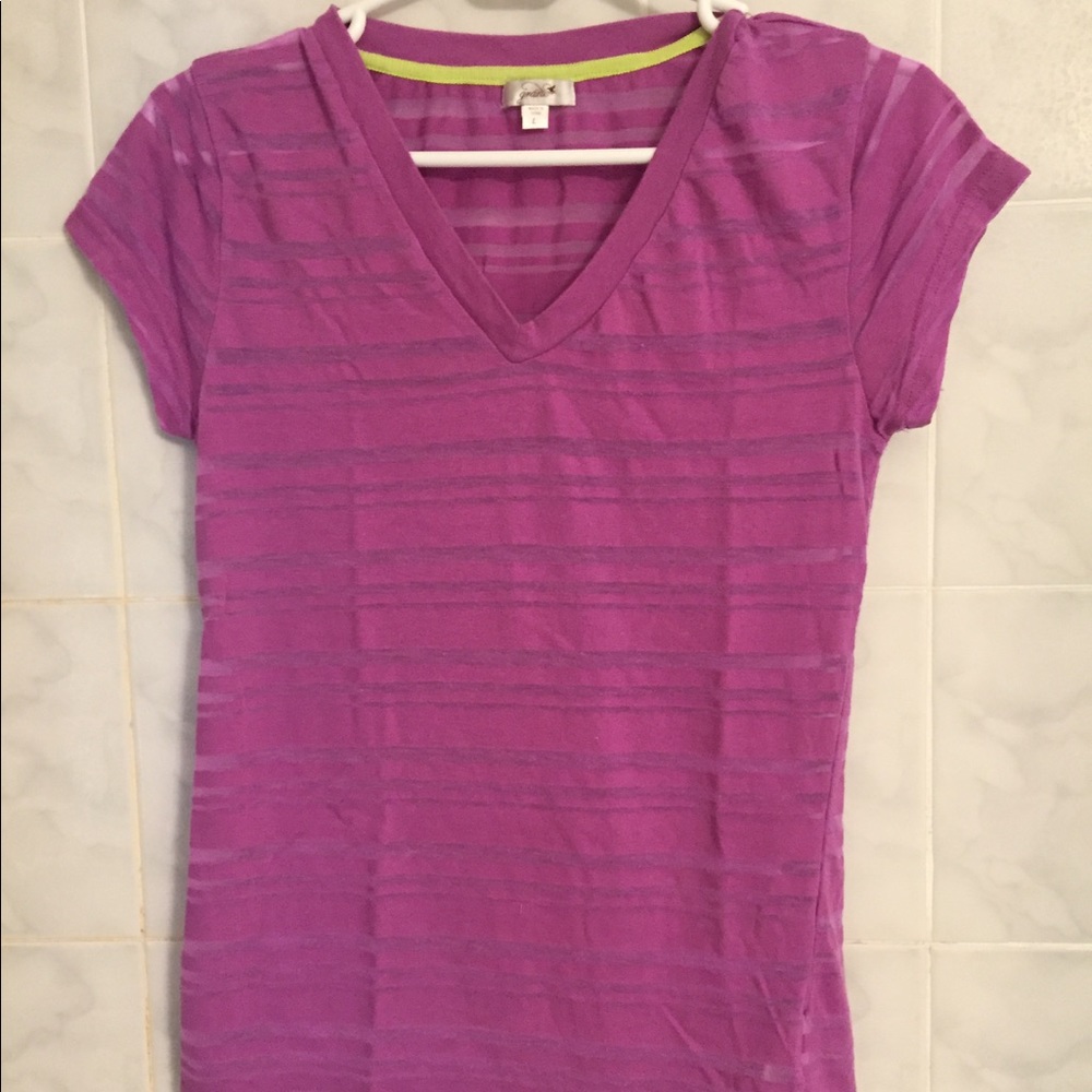 Mesh stripped lavender t-shirt